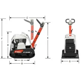 Реверсивна виброплоча с транспортни колела BOBCAT RP22.40D/ 4.16 к.с.