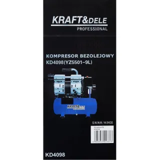 Безмаслен компресор KraftDele KD4098/ 550W/ 230V/ 9л Безмаслен компресор KraftDele KD4098/ 550W/ 230V/ 9л