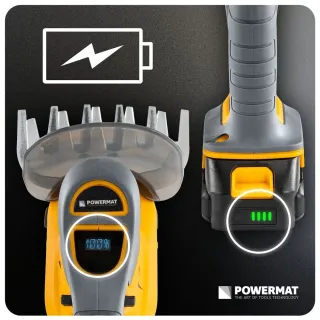 Акумулаторна градинска ножица 2 в 1 Powermat PM-ANTK-21VM/ 21V/ 2x2Ah