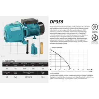 Самозасмукваща ежекторна водна помпа IBO DP 355/ 1.1 kW