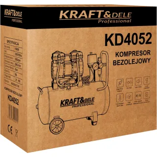 Безмаслен компресор KraftDele KD4052/ 1500W/ 230V/ 50л