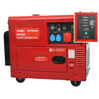 Дизелов обезшумен генератор SENCI SCD7500QN-3 + ATS/ AVR / 4.8 kW/ 400V/ 18 л