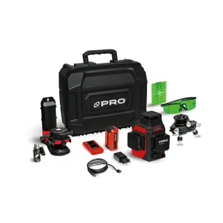 Комплект лазерен нивелир + аксесоари PRO PRO-AQ3DG/ 30 м