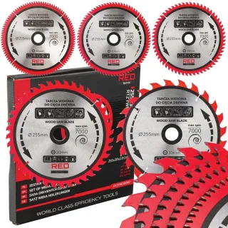 Комплект дискове за дърво RED TECHNIC RTZTWD0082/ 5 бр./ 255 мм