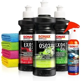 ПРОМО ПАКЕТ! Машини за полиране KraftDele KD1727 + Комплект за полиране на автомобили Sonax SET1