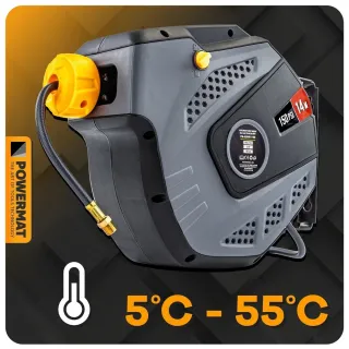 Автоматична макара с маркуч за въздух POWERMAT PM-ABNW-14M/ 14 м