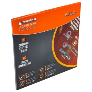 Диамантен диск за бетон, камък, гранит POWERMAT PM-TDCS-3502T/ 350 мм
