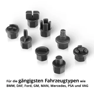 Комплект инструменти за източване на масло STAHLWERK 49086/ 9 части