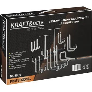 Комплект стенни куки за гараж KraftDele KD5869/ 16 бр. Комплект стенни куки за гараж KraftDele KD5869/ 16 бр.