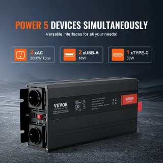 Инверторен преобразувател VEVOR SGPE-3000W/ 3 kW Инверторен преобразувател VEVOR SGPE-3000W/ 3 kW