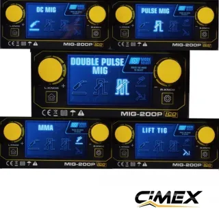 Комбиниран телоподаващ заваръчен апарат CIMEX MIG-200P/ 200A/ LED дисплей
