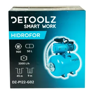 Хидрофорна помпа с цилиндричен съд Detoolz DZ-P122-G02/ 900W