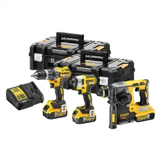 Комплект акумулаторни перфоратор и винтоверти DeWALT DCK368P3T/ 18V/ 3x5Ah