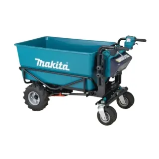 Комплект акумулаторна градинска количка + батерии и зарядно в куфар Makita DCU605Z/ 18 V+18V/ 4x5Ah