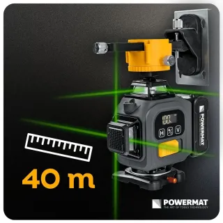 Лазерен нивелир със зелен лъч Powermat PM-PLK-4DM3/ 40 м