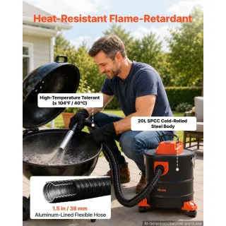 Прахосмукачка за камини Vevor MAC171-1200W-15L/ 1200W/ 15л