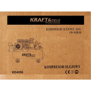 Маслен компресор KraftDele KD4056/ 4100W/ 400V/ 100 л Маслен компресор KraftDele KD4056/ 4100W/ 400V/ 100 л