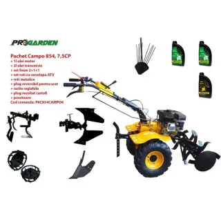 Комплект бензинов мотокултиватор ProGARDEN Campo 854, 7.5 HP, 2+1