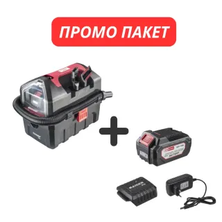 Промо пакет акумулаторна индустриална прахосмукачка Raider R20 RDP-SDWCH20 + батерия 4Ah и зарядно