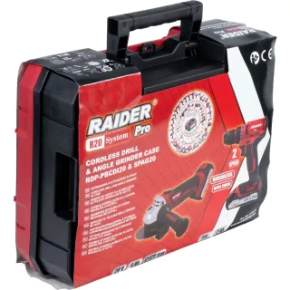 Комплект акумулаторни бормашина и ъглошлайф Raider RDP-PBCDI20&SPAG20/ R20/ 20V/ 2Ah/ 4Ah