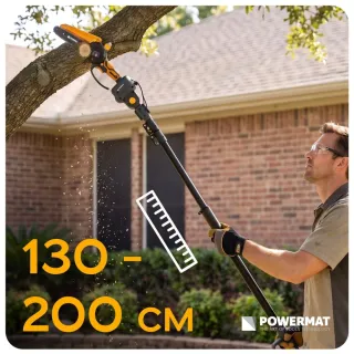 Комплект акумулаторни кастрачка и лозарска ножица с телескопичен прът Powermat PM-PSWA-21V-3M/ 21V/ 2x3Ah Комплект акумулаторни кастрачка и лозарска ножица с телескопичен прът Powermat PM-PSWA-21V-3M/ 21V/ 2x3Ah