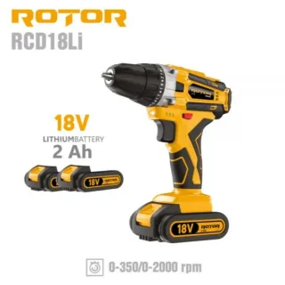 Акумулаторен винтоверт ROTOR RCD18Li /18V/ 2x2Ah