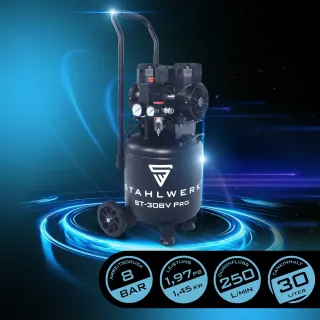 Компресор за въздух STAHLWERK ST-308V Pro/ 1.45 kW/ 30л Компресор за въздух STAHLWERK ST-308V Pro/ 1.45 kW/ 30л