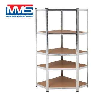 Ъглов стелаж с МДФ рафтове MMS 49568/ 5х175 кг