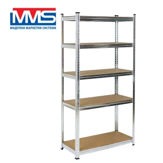 Метален стелаж с МДФ рафтове MMS 48220/ 5х175 кг