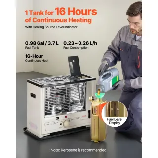 Отоплител на керосин VEVOR S85-E1/ 10000 BTU