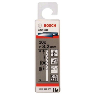 Свредло HSS-Co Standard line за метал на Bosch 3.2 mm - 10 броя Свредло HSS-Co Standard line за метал на Bosch 3.2 mm - 10 броя