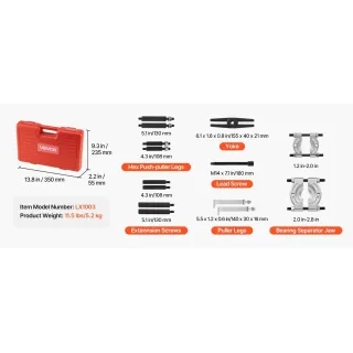 Комплект инструменти за сваляне на лагери VEVOR LX1003/ 14 части Комплект инструменти за сваляне на лагери VEVOR LX1003/ 14 части