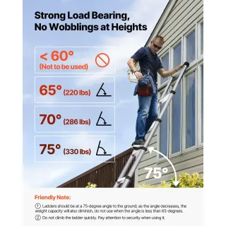 Телескопична сгъваема стълба VEVOR MF-TLA380/ 3.8 м