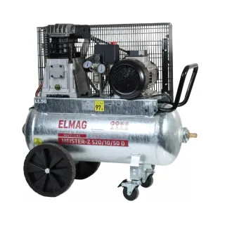 Бутален маслен компресор ELMAG MEISTER-Z galvanised 520/10/50 D/ 400V/ 2.2 kW/ 50 л