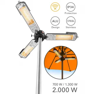 Дизайнерски инфрачервен отоплител TROTEC IRS 2005/ 2kW