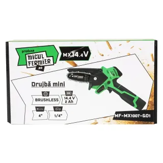 Акумулаторен мини верижен трион MICUL FERMIER MF-MX1007-G01/ 14.4 V/ 2Ah