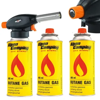 Комплект газова горелка + 3 бр. газ REXXER RB-04-103/ 1100 W