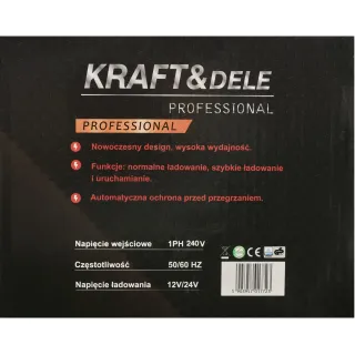 Зарядно устройство за акумулатори със стартова функция KraftDele KD5340/ 12/24V/ 20-250Ah/ 120A