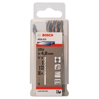 Свредло HSS-Co Standard line за метал на Bosch 4.8 mm - 10 броя Свредло HSS-Co Standard line за метал на Bosch 4.8 mm - 10 броя