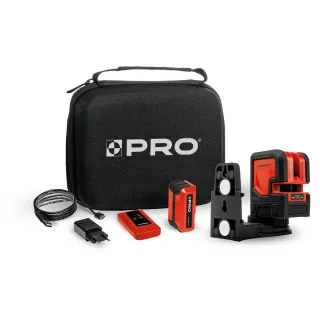 Комплект лазерен нивелир + аксесоари PRO PRO-AQ180G/ 30 м