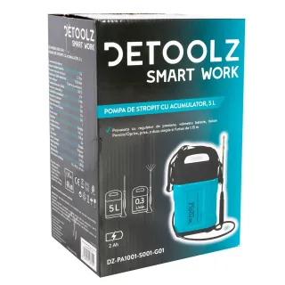 Акумулаторна пръскачка Detoolz DZ-PA1001-S001-G01/ 12V/ 2Ah/ 5 л
