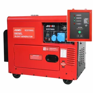 Дизелов шумоизолиран генератор SENCI SCD7500QN/ ATS/ AVR/ 230V/ 6kVA/ 18 л