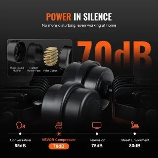 Компресор за въздух VEVOR WSK9L900W220V338SV2/ 900W/ 8л