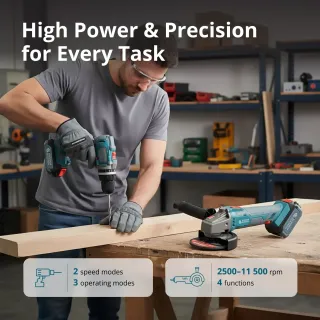 Комплект акумулаторни ъглошлайф и винтоверт KOENNER-SOEHNEN KS IDAGB 20V SET 1/ 20V/ 2Ah/4Ah