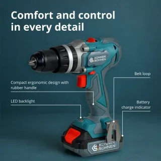 Комплект акумулаторни ударни бормашина и винтоверт KOENNER-SOEHNEN KS IDISD 20V SET 2/ 20V/ 2x2Ah