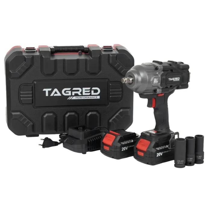 Акумулаторен безчетков ударен гайковерт TAGRED TA8000/ 20V/ 2x4Ah