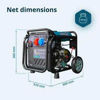 Инверторен генератор газ/бензин KOENNER-SOEHNEN KS 8100iEG 1/3/ 230/400V/ 8.5kW/ 20л