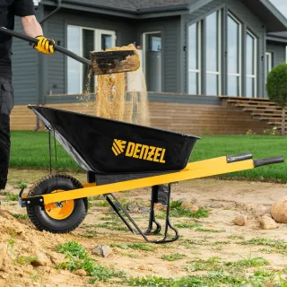 Подсилената строителна количка Denzel 6899977/ 230 кг
