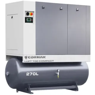 Винтов компресор с изсушител и резервоар CORMAK LUFT 700 COMPACT 650L/мин/ 5.5kW/ 270L 