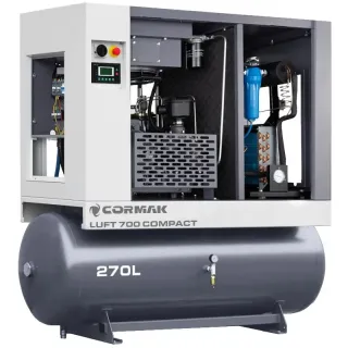 Винтов компресор с изсушител и резервоар CORMAK LUFT 700 COMPACT 650L/мин/ 5.5kW/ 270L 